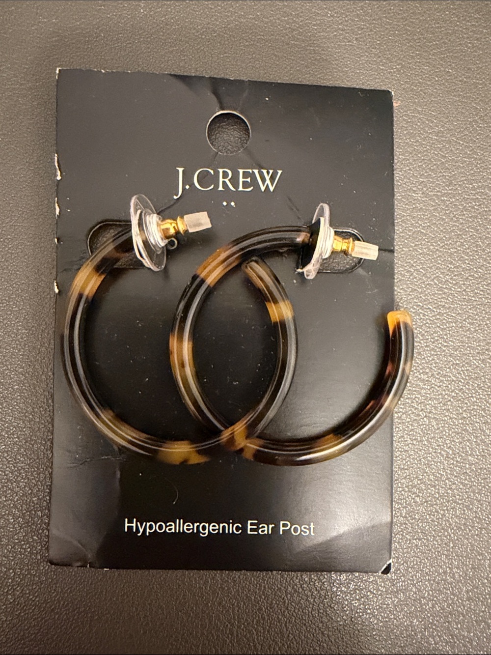 J. Crew Tortoiseshell Hoop Earrings - Brown and Black